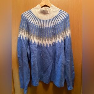 J.Crew women’s mock neck fair isle sweater size XXL